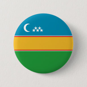 Karakalpakstan-vlag Ronde Button 5,7 Cm