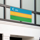 Karakalpakstan-vlag Spandoek (Buitenkant Gebouw)