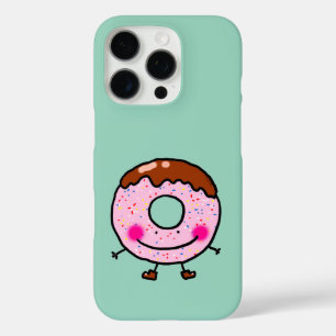 Karakter Kunst Lachende Strooidonut iPhone 16 Pro Hoesje