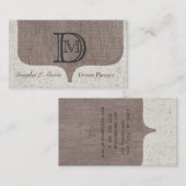 Karakter Linen Charming Elegant Thread Monogram Visitekaartje (Voorkant / Achterkant)