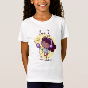 Karakter Meisje Muziek Hoofdtelefoon T-shirt