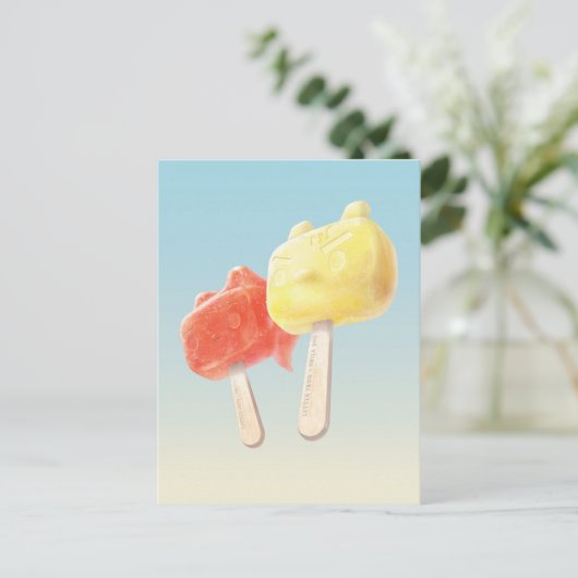 Karakter Popsicles Aankondigingskaart (Staand voorkant)