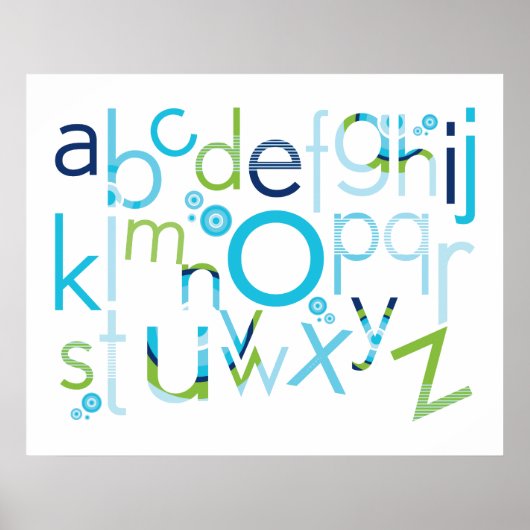 KARAKTER : TYPOGRAFIE - trendy alfabet 6 Poster (Voorkant)