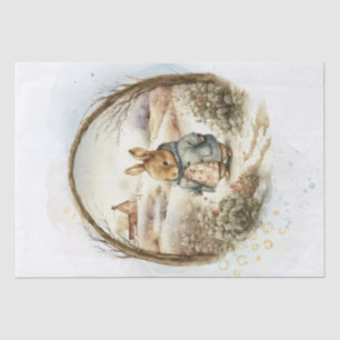 Karakter van het Floral Countryside Rabbit Tissuepapier