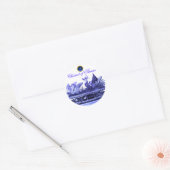 KARAKTER VAN ZWANEN EN BLAUWE BLAUWE BLAUW BEDING RONDE STICKER (Envelop)