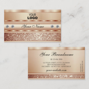 Karakteristiek Roos Gouden Glitter Diamanten en Lo Visitekaartje