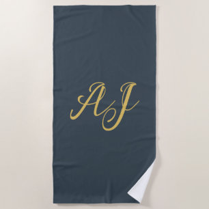 Karakteristieke Gouden Kleur Monogram Professionel Strandlaken