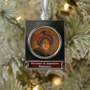 Karama: Japanse Romance Geisha Actrice Verzilverd Banner Ornament