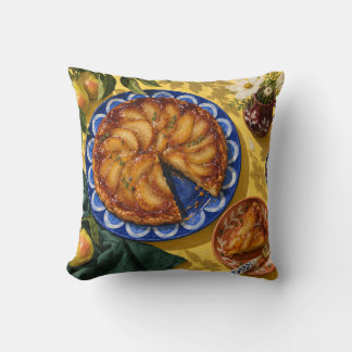 Karamel Perentaart Blauwe Plaat Gele Theetafel Kussen