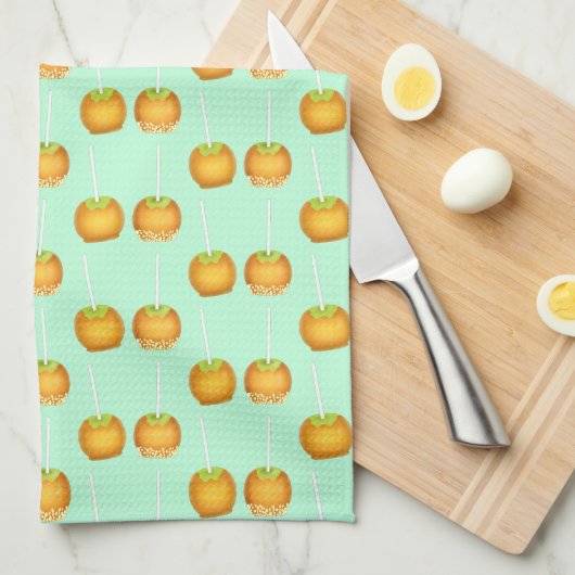 karamelappelen theedoek (Quarter Fold)