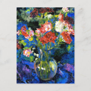 Karanjers in een ronde glazen vaas briefkaart