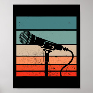 Karaoke Bar Microfoon Zingende Song Party Poster