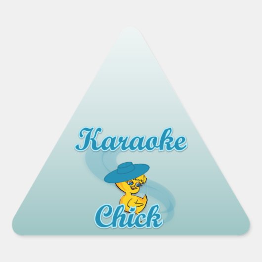 Karaoke Chick #3 Driehoek Sticker (Voorkant)