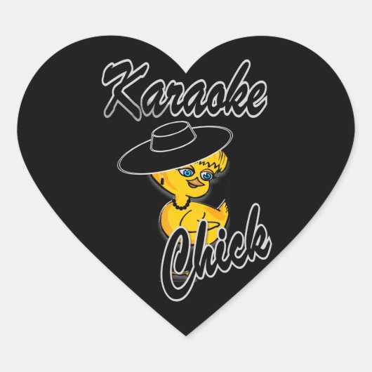 Karaoke Chick #4 Hart Sticker (Voorkant)