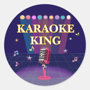 Karaoke feest tiener verjaardag ronde sticker