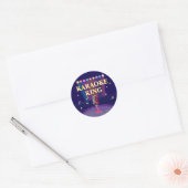 Karaoke feest tiener verjaardag ronde sticker (Envelop)