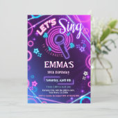 Karaoke Feest Uitnodiging (Staand voorkant)