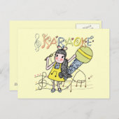 Karaoke Girl Briefkaart (Voorkant / Achterkant)