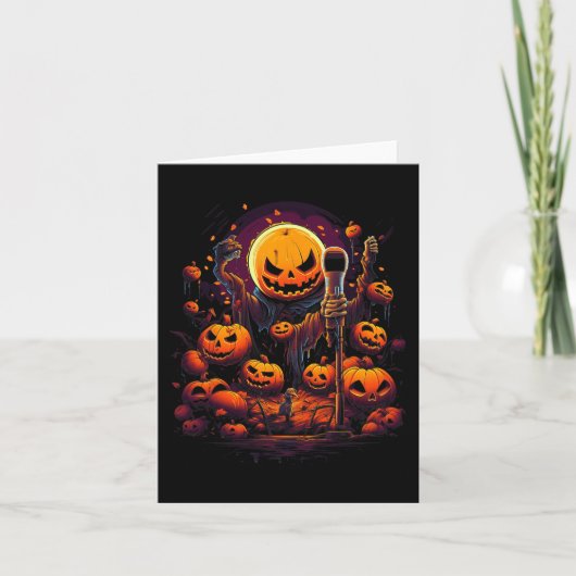 Karaoke Halloween Custom Graphic T - shirts voor M Kaart (Voorkant)