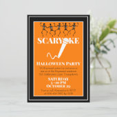 Karaoke Halloween Party Skeletons Custom Kaart (Staand voorkant)