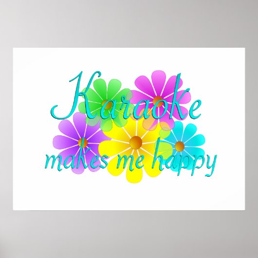 Karaoke Happiness Flowers Poster (Voorkant)