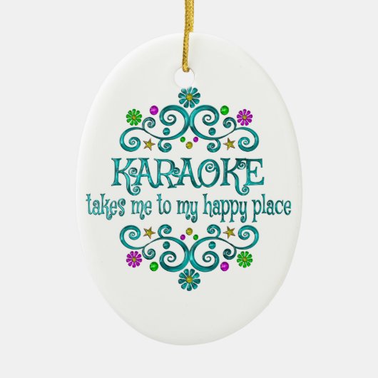 Karaoke Happy Place Keramisch Ornament (Voorkant)