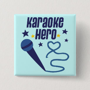 Karaoke Hero Vierkante Button 5,1 Cm