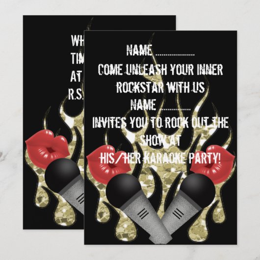 Karaoke - Invitation (Devant / Derrière)