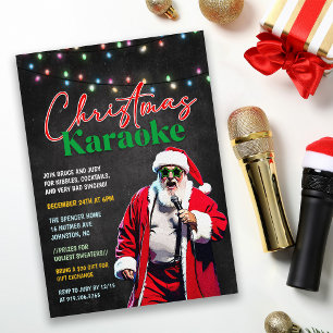 Karaoke Kerstvakantie Feest Uitnodiging