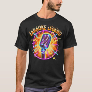 Karaoke Legende Microfoon Bliksem Vintage T-shirt