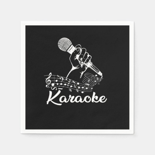 Karaoke Mic Muzieknoten Microphone Singing Gift Servet (Voorkant)