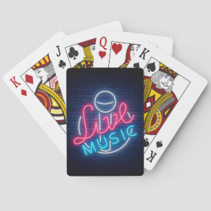 Karaoke Neon Lighting Curved Word Art Word Text Pokerkaarten