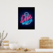 Karaoke Neon Lighting Curved Word Art Word Text Poster (Keuken)