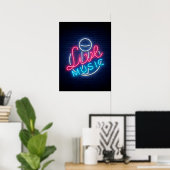 Karaoke Neon Lighting Curved Word Art Word Text Poster (Thuiskantoor)