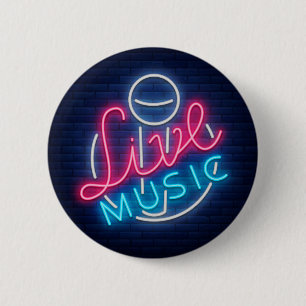 Karaoke Neon Lighting Curved Word Art Word Text Ronde Button 5,7 Cm