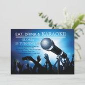 Karaoke Night Adulte Anniversaire Fête Invitation (Debout devant)