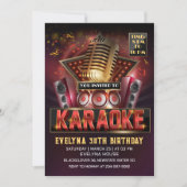 Karaoke Night Anniversaire Fête Invitation (Devant)