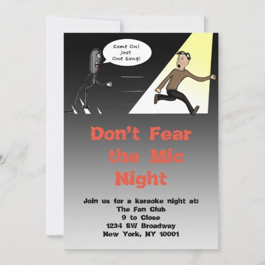 Karaoke/Open Mic Invitation Kaart (Voorkant)