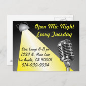 Karaoke/Open Mic Night Briefkaart (Voorkant / Achterkant)