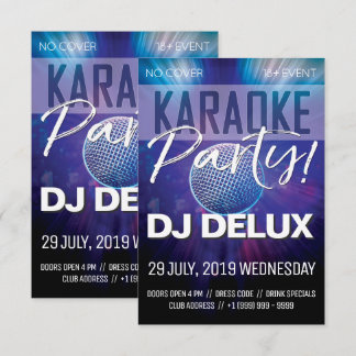Karaoke Party | DJ | Club Flyer Kaart