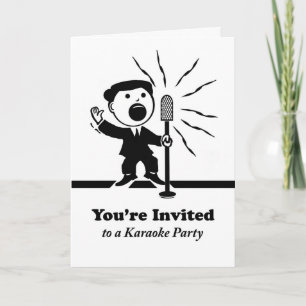 Karaoke Party Invitation,  zangeres bij Mic