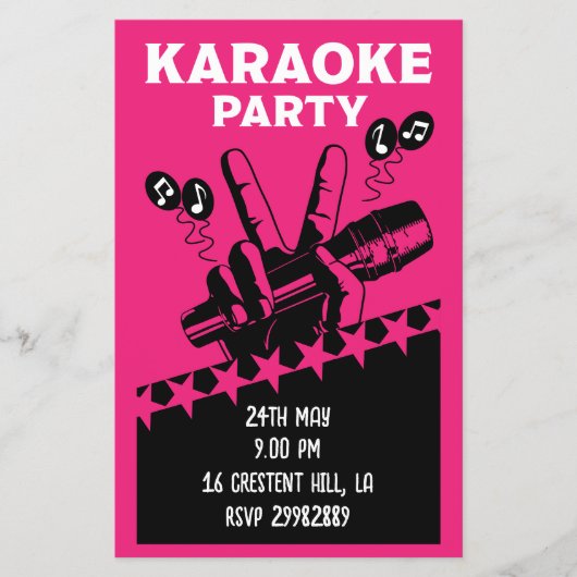 Karaoke Party Invite Flyer (Voorkant)