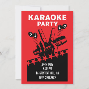 Karaoke Party Invite Kaart