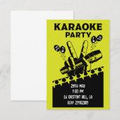 Karaoke Party Invite RSVP Kaartje (Voorkant / Achterkant)