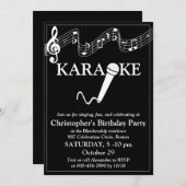 Karaoke Party Musical Scale Microphone Black White Kaart (Voorkant / Achterkant)