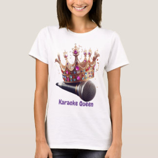 Karaoke Queen Crown en microfoon T-shirt