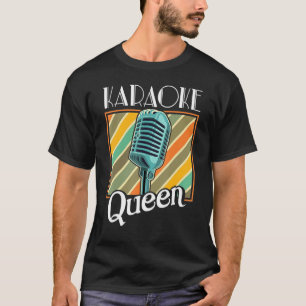 Karaoke Queen Retro Karaoke Microphone Music Singe T-shirt