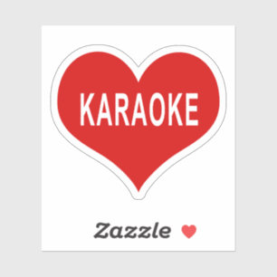 KARAOKE Rood Hart Vinyl Sticker