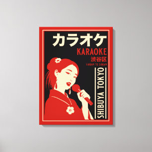 Karaoke Shibuya Tokyo Canvas Afdruk