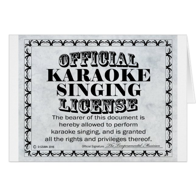 Karaoke Singing Licentie (Voorkant Horizontaal)